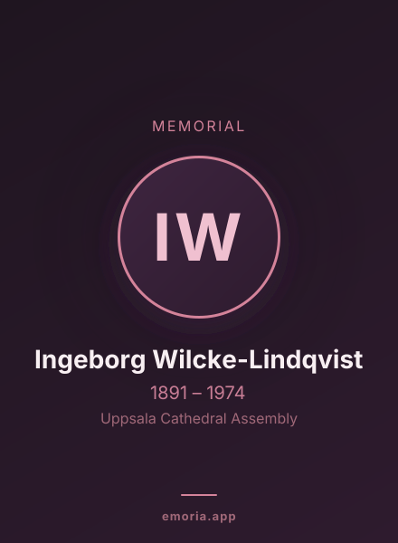 Memorial portrait of Ingeborg Wilcke-Lindqvist