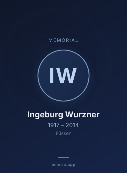 Memorial portrait of Ingeburg Wurzner