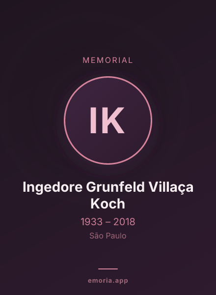 Memorial portrait of Ingedore Grunfeld Villaça Koch