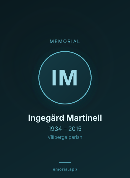 Memorial portrait of Ingegärd Martinell