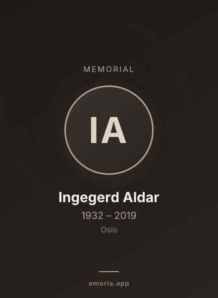 Memorial portrait of Ingegerd Aldar