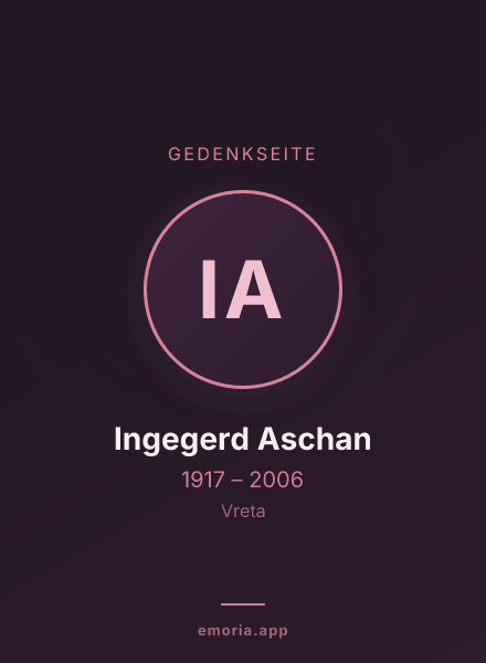 Gedenkportrait von Ingegerd Aschan