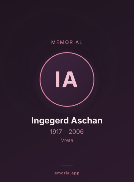 Memorial portrait of Ingegerd Aschan