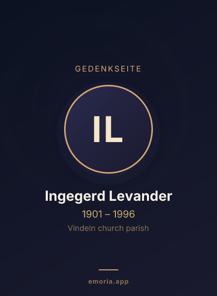 Gedenkportrait von Ingegerd Levander