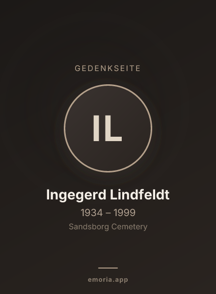Gedenkportrait von Ingegerd Lindfeldt