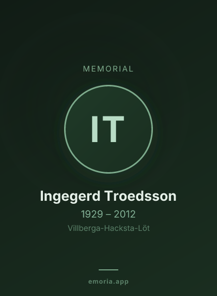 Memorial portrait of Ingegerd Troedsson