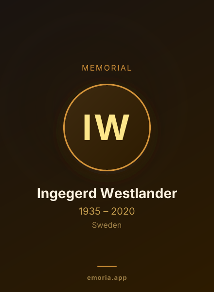 Memorial portrait of Ingegerd Westlander