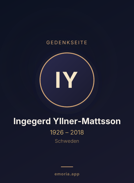 Gedenkportrait von Ingegerd Yllner-Mattsson