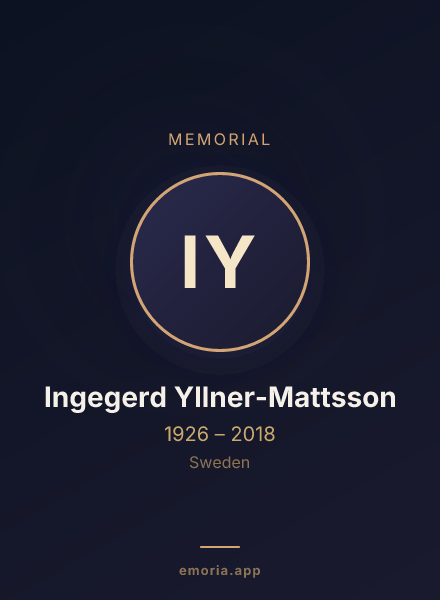 Memorial portrait of Ingegerd Yllner-Mattsson