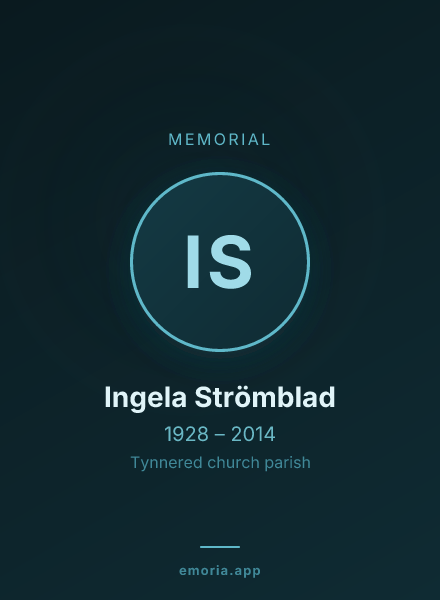 Memorial portrait of Ingela Strömblad