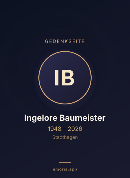 Gedenkportrait von Ingelore Baumeister