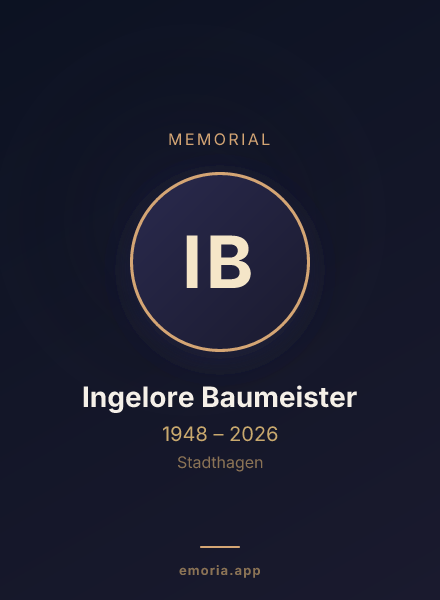 Memorial portrait of Ingelore Baumeister
