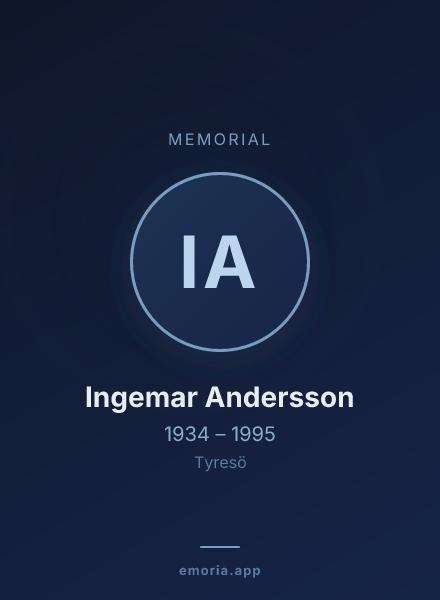 Memorial portrait of Ingemar Andersson
