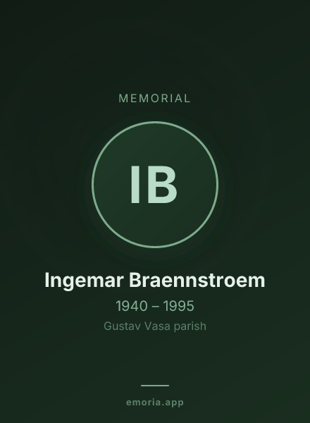 Memorial portrait of Ingemar Braennstroem