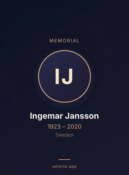Memorial portrait of Ingemar Jansson