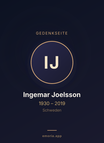 Gedenkportrait von Ingemar Joelsson