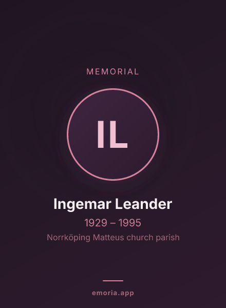 Memorial portrait of Ingemar Leander