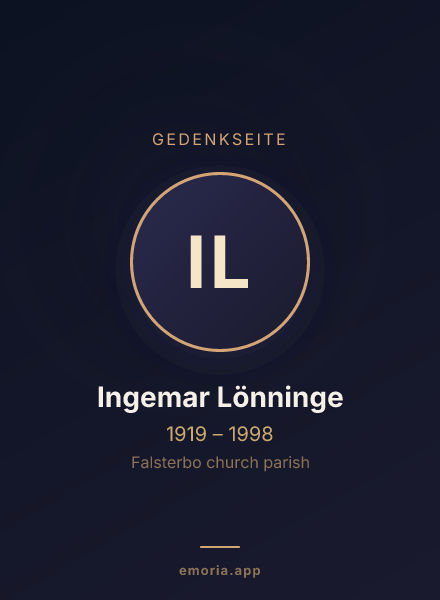 Gedenkportrait von Ingemar Lönninge