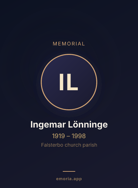 Memorial portrait of Ingemar Lönninge