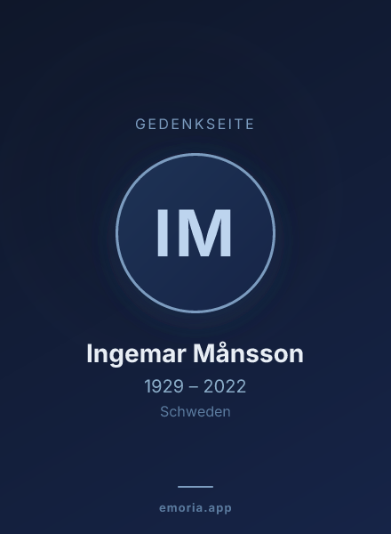 Gedenkportrait von Ingemar Månsson