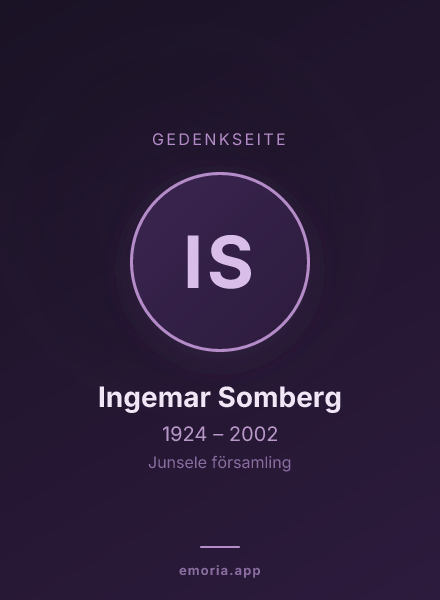 Gedenkportrait von Ingemar Somberg