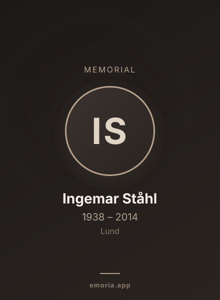 Memorial portrait of Ingemar Ståhl