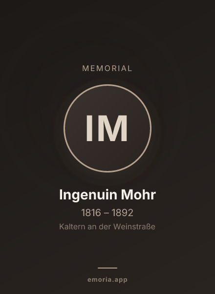 Memorial portrait of Ingenuin Mohr