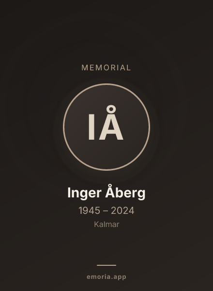 Memorial portrait of Inger Åberg