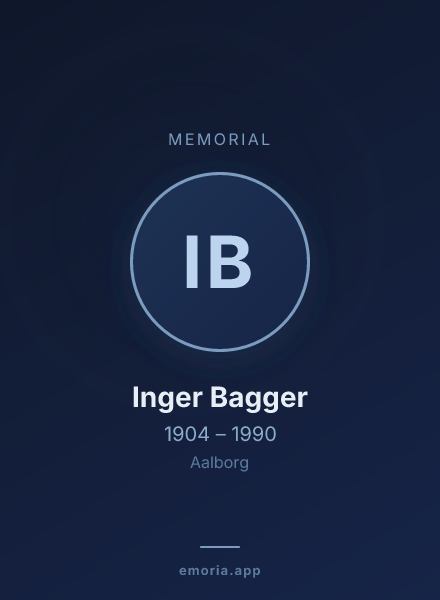 Memorial portrait of Inger Bagger