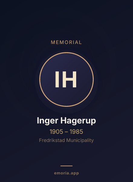 Memorial portrait of Inger Hagerup