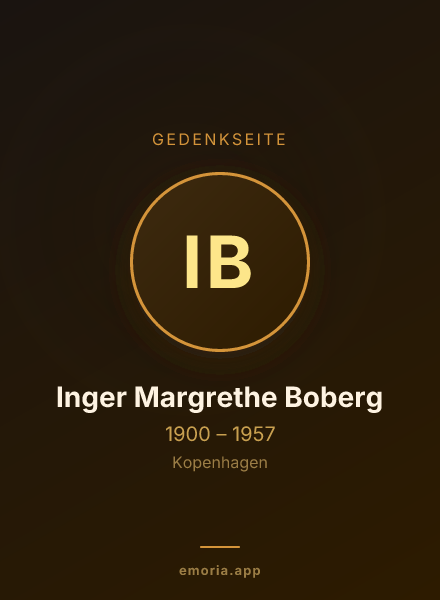 Gedenkportrait von Inger Margrethe Boberg