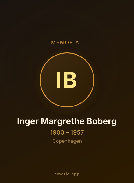 Memorial portrait of Inger Margrethe Boberg