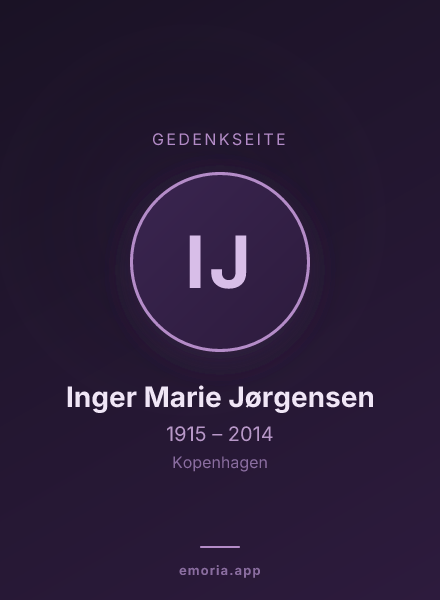 Gedenkportrait von Inger Marie Jørgensen