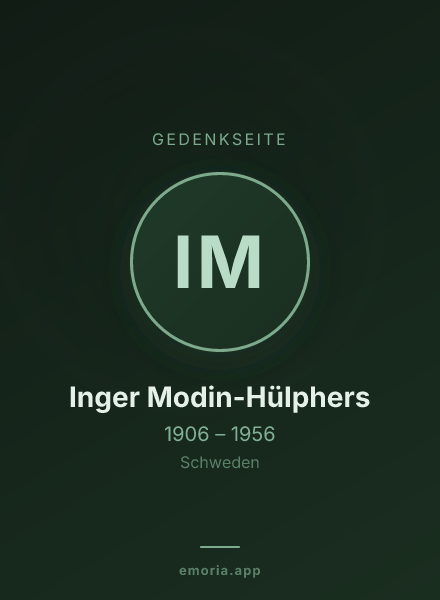 Gedenkportrait von Inger Modin-Hülphers