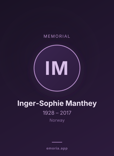 Memorial portrait of Inger-Sophie Manthey