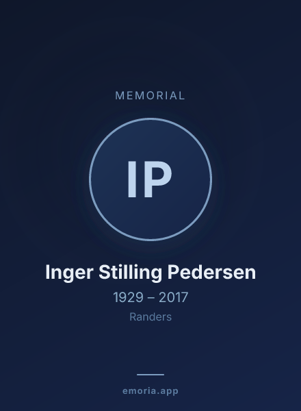 Memorial portrait of Inger Stilling Pedersen