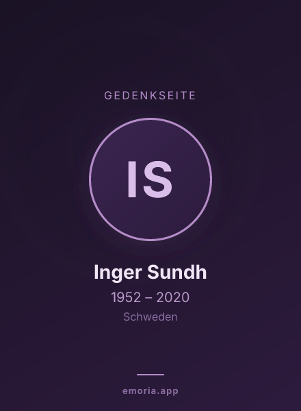 Gedenkportrait von Inger Sundh