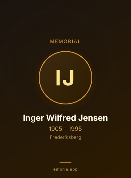 Memorial portrait of Inger Wilfred Jensen