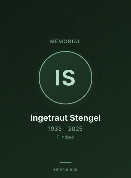 Memorial portrait of Ingetraut Stengel