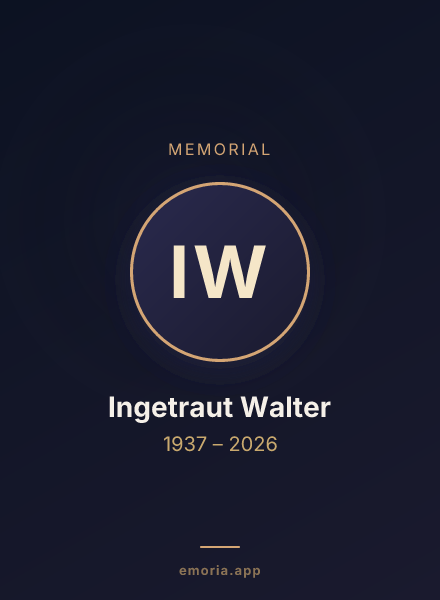 Memorial portrait of Ingetraut Walter