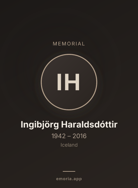 Memorial portrait of Ingibjörg Haraldsdóttir