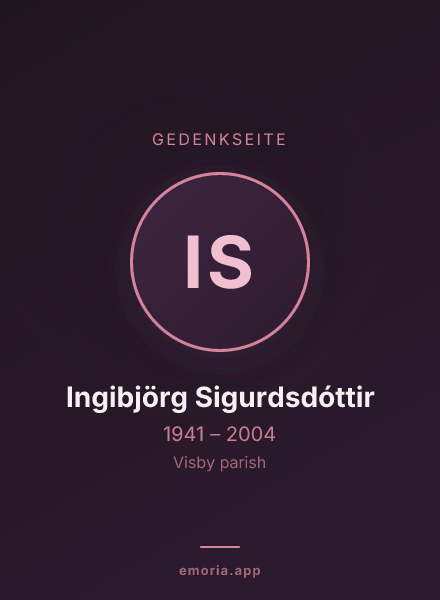 Gedenkportrait von Ingibjörg Sigurdsdóttir