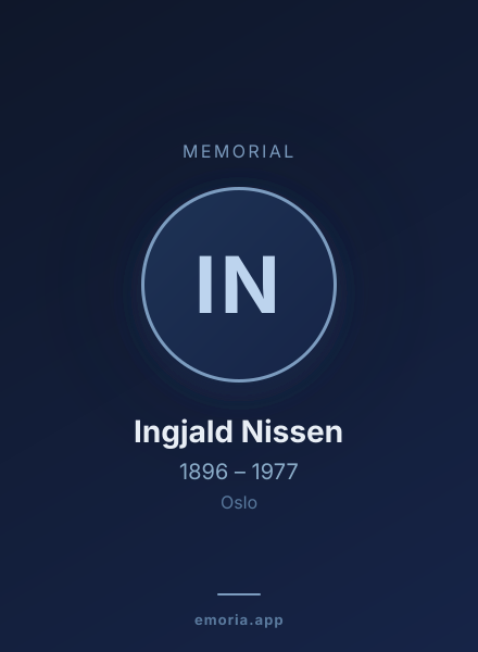 Memorial portrait of Ingjald Nissen