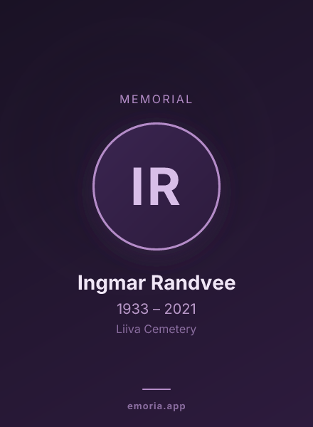 Memorial portrait of Ingmar Randvee
