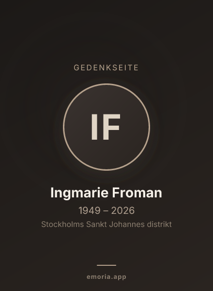 Gedenkportrait von Ingmarie Froman