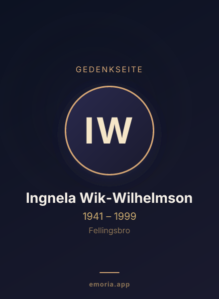 Gedenkportrait von Ingnela Wik-Wilhelmson