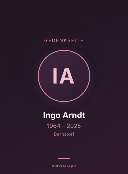 Gedenkportrait von Ingo Arndt