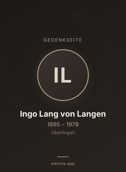 Gedenkportrait von Ingo Lang von Langen