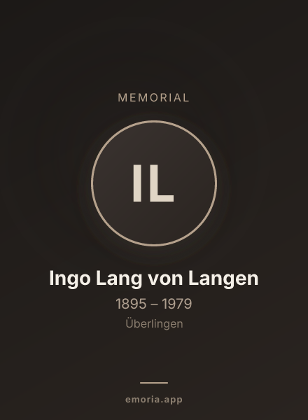 Memorial portrait of Ingo Lang von Langen