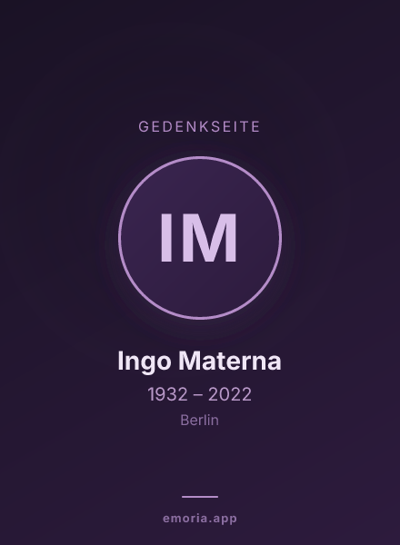 Gedenkportrait von Ingo Materna